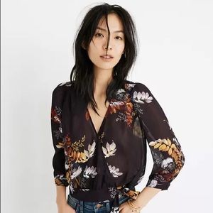 Wrap Top in Blooming Oasis (new with tag)